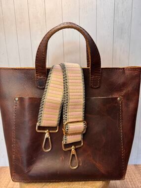 Pink Tan Striped Purse Strap Crossbody Bag Strap NEW! Boho Bag Strap